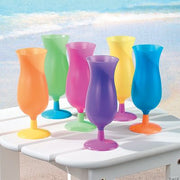 Assorted Neon Hurricane Glasses - 12 Pieces