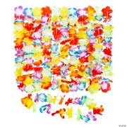 Bright Jumbo Flower Leis - 12 Pieces