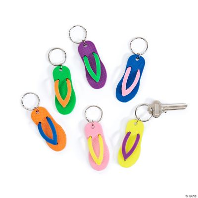 Flip Flop Key Chains - 12 Pieces