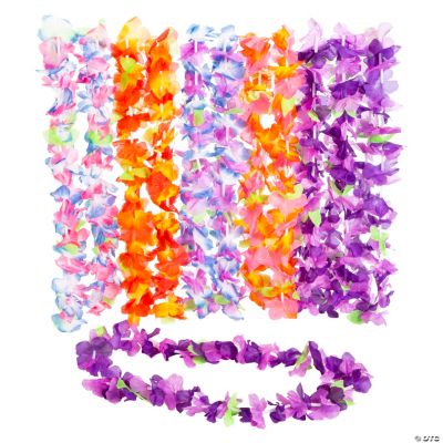 Ruffle Petal Flower Leis - 12 Pieces