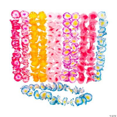 Two-Tone Maui Flower Leis - 12 Pieces