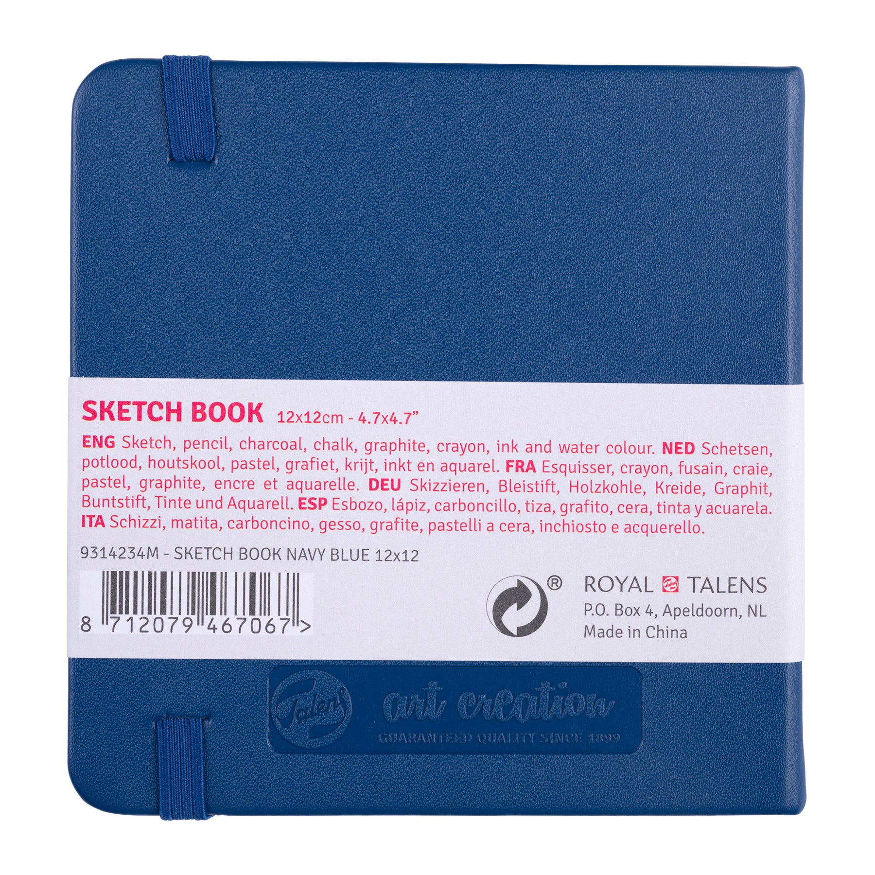 Sketchbook, 80 Sheets, 90lbs, Navy Blue Cover, 4.7" x 4.7"