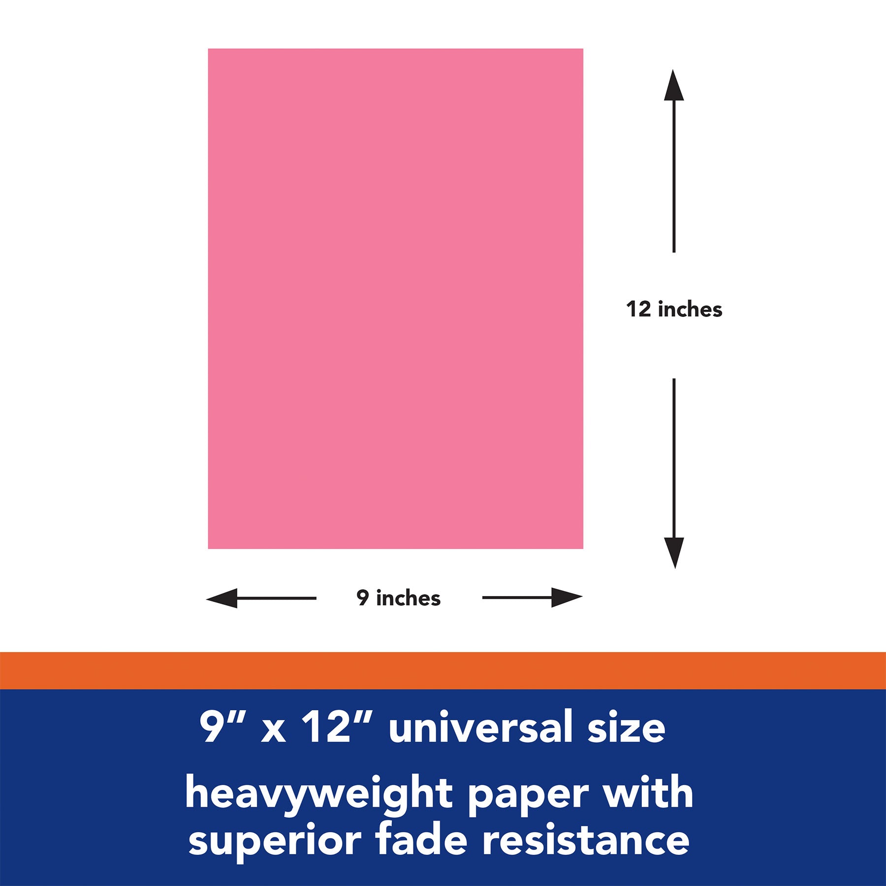 Construction Paper, Heavyweight, Shocking Pink, 9" x 12", 50 Sheets