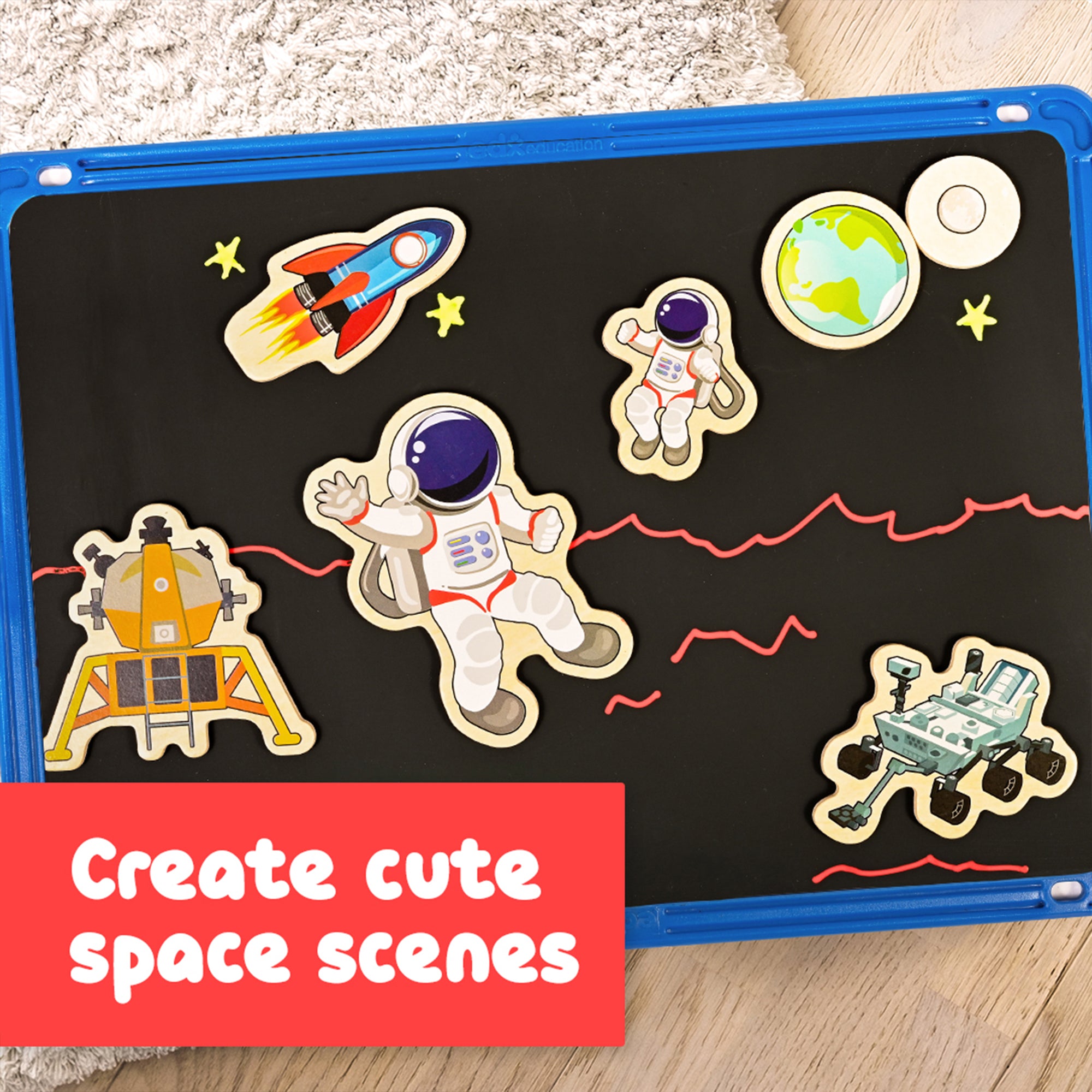 Spark & Wow Wooden Magnets - Space