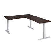 Bush Business Furniture Move 60 Series 60W Height Adjustable L Shaped Standing Desk in Black Walnut with Metallic Gray Base - 59.45" Width x 76.97" Depth x 27.44" Height