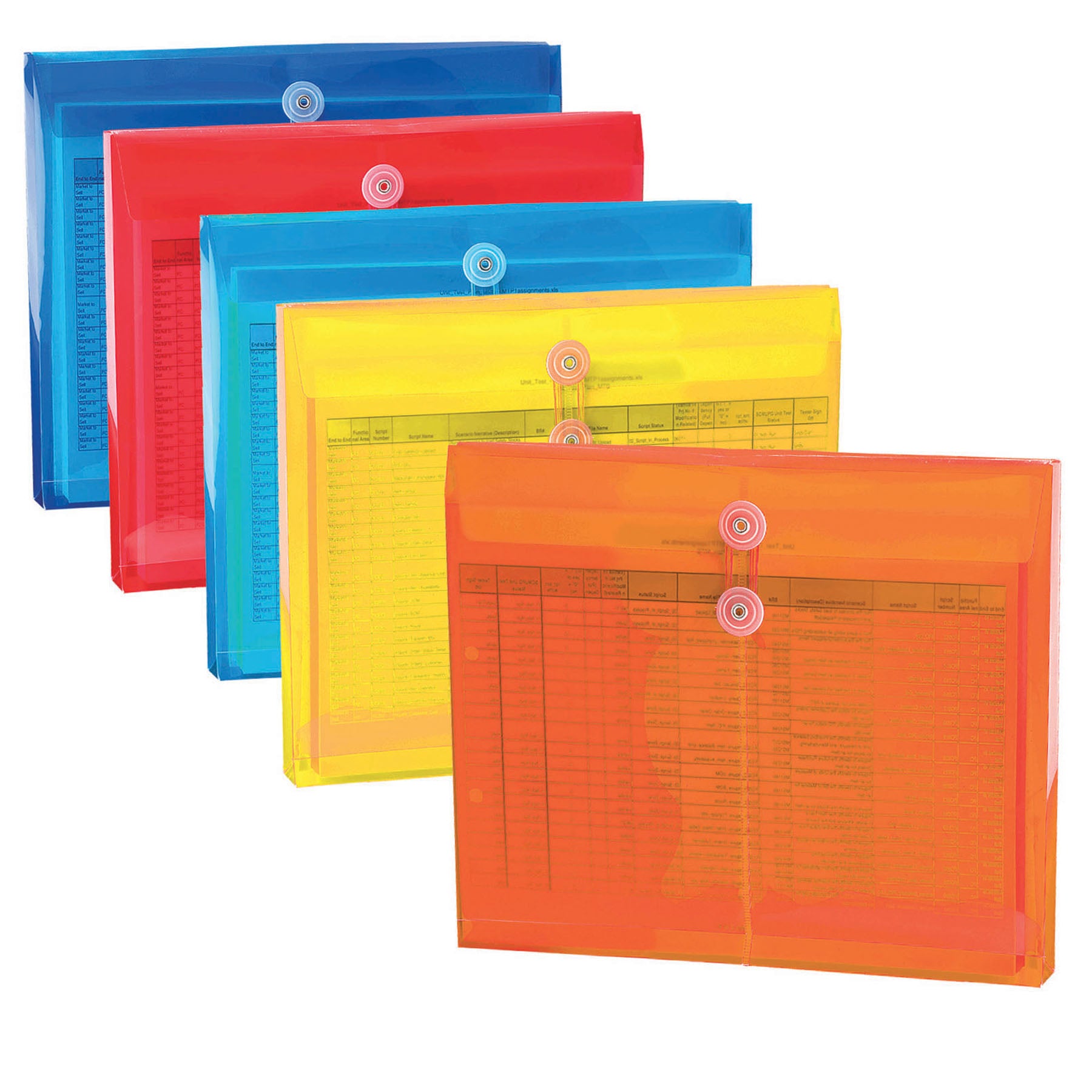 Project Envelope, 1-1/4" Expansion, String-Tie Closure, Side Load, Letter Size, Pack of 5
