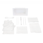 Tracheostomy Care Kit - One Compartment Tray with Vinyl Gloves, 20 Quantity per Case