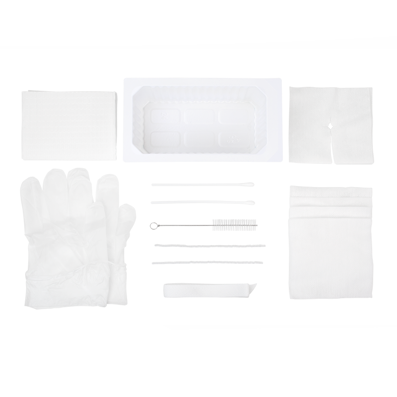 Tracheostomy Care Kit - One Compartment Tray with Vinyl Gloves, 20 Quantity per Case