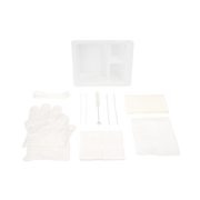 Tracheostomy Care Kit - Three Compartment Tray with Vinyl Gloves, 20 Quantity per Case