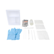 Tracheostomy Care Kit - Three Compartment Tray with Nitrile Gloves and Saline & Peroxide, 20 Quantity per Case