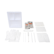 Tracheostomy Care Kit - Three Compartment Tray with Vinyl Gloves and Peroxide, 20 Quantity per Case
