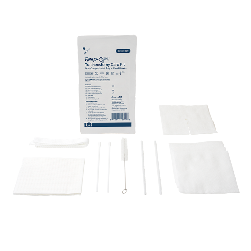 Tracheostomy Care Kit - One Compartment Tray with No Gloves, 20 Quantity per Case