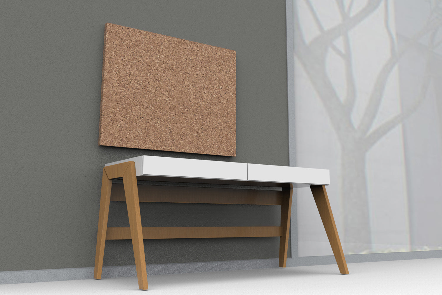iDesign™ Frameless Cork Bulletin Board, 36" x 46"
