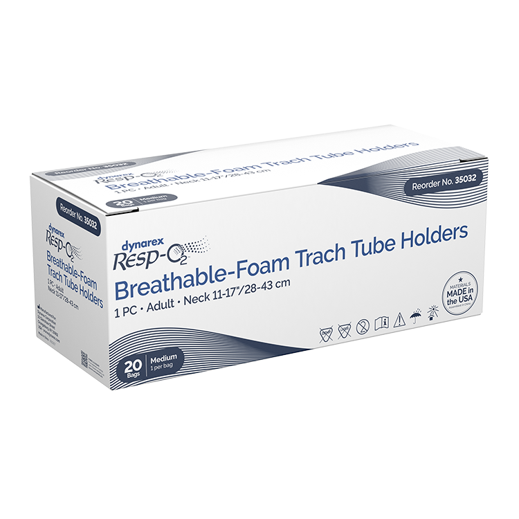Breathable-Foam Trach Tube Holder, 1-Piece, Medium/Adult, 11"-17" Neck Size - 20 Pieces per Box, 6 Boxes per Case
