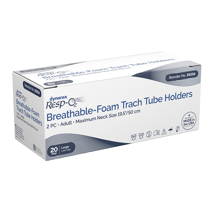 Breathable-Foam Trach Tube Holder, 2-Piece, Large/Adult, 19.5" Neck Size - 20 Pieces per Box, 6 Boxes per Case