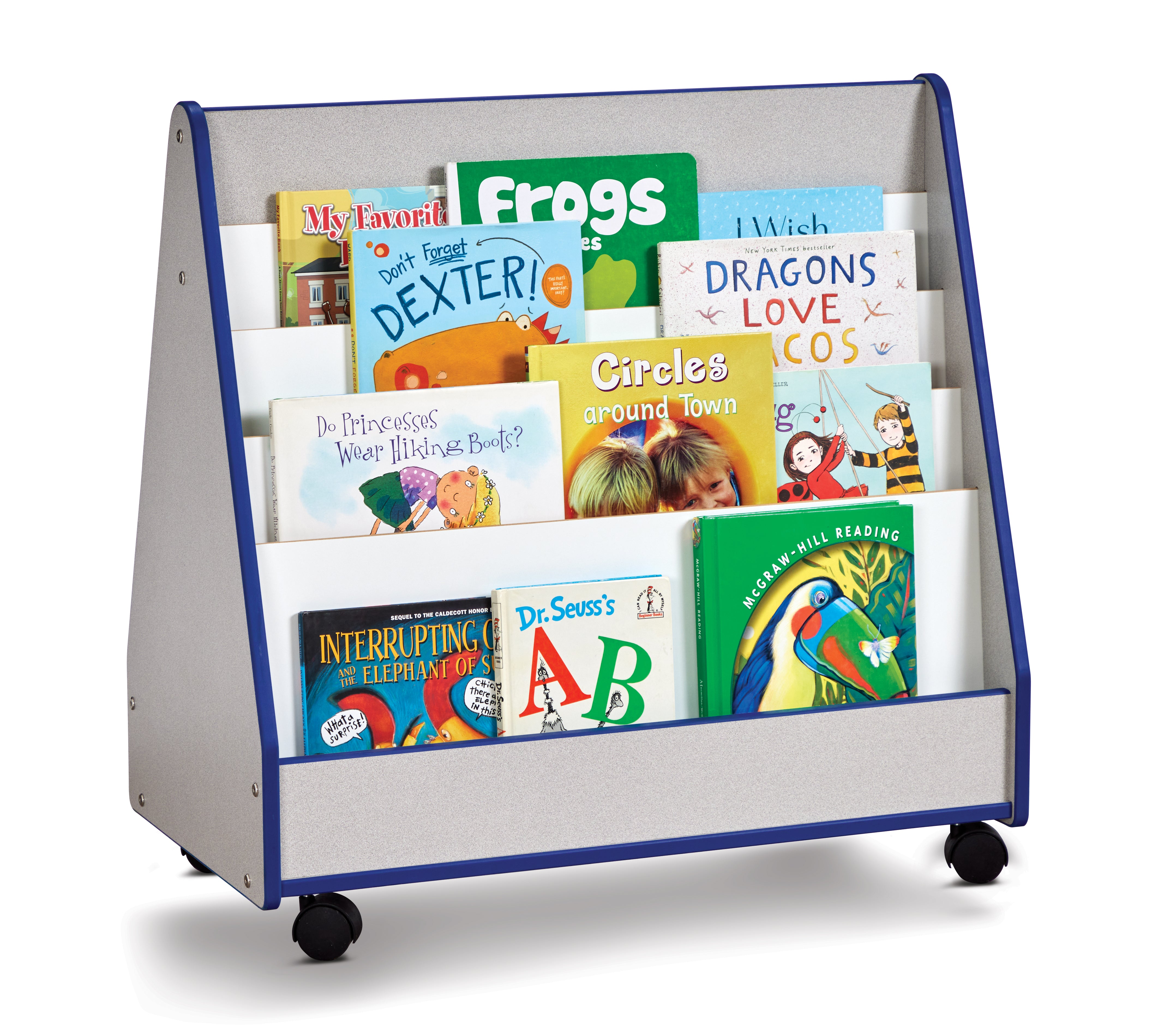 Rainbow Accents® Double Sided Pick-a-Book Stand - Mobile - Blue