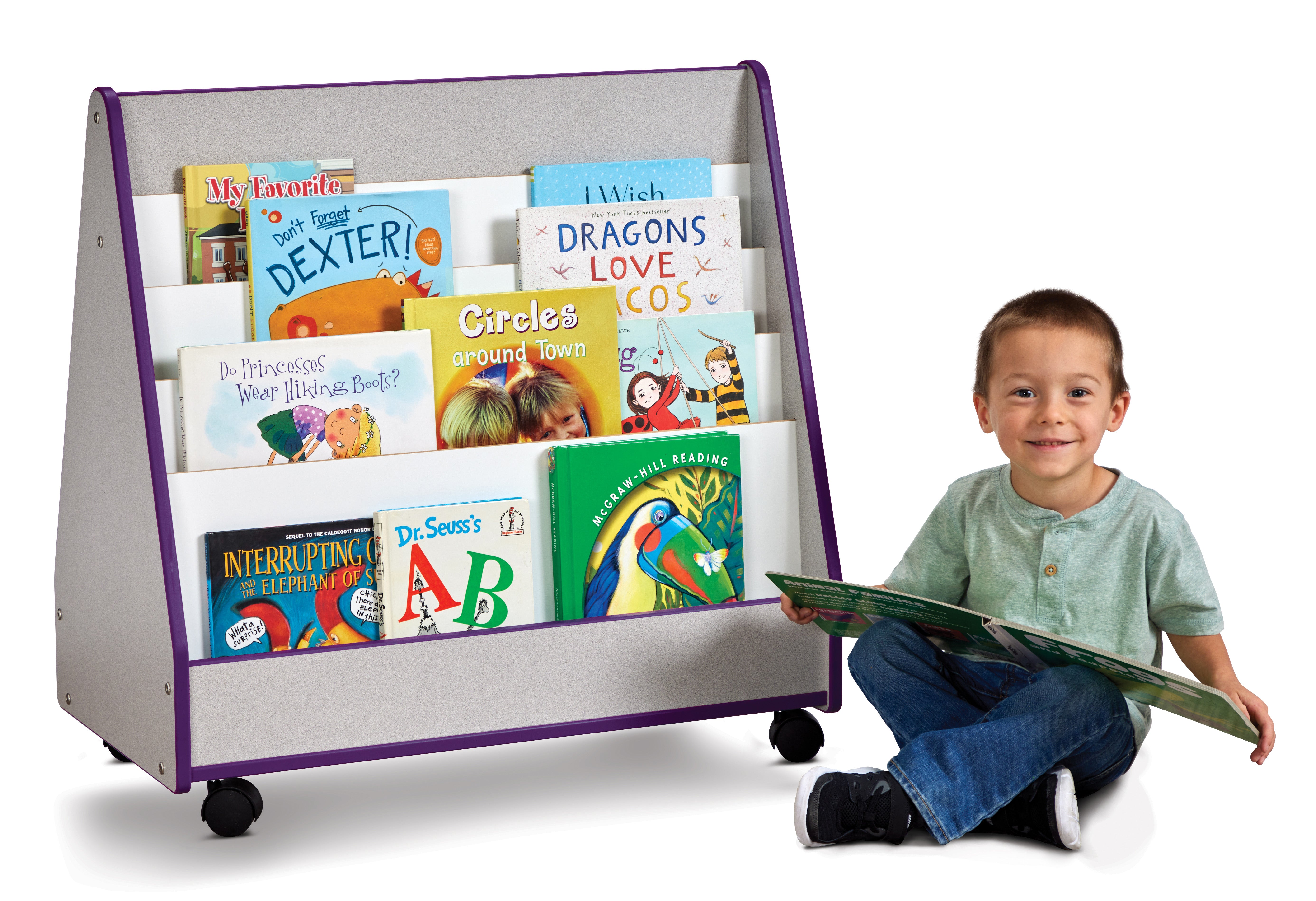 Rainbow Accents® Double Sided Pick-a-Book Stand - Mobile - Purple