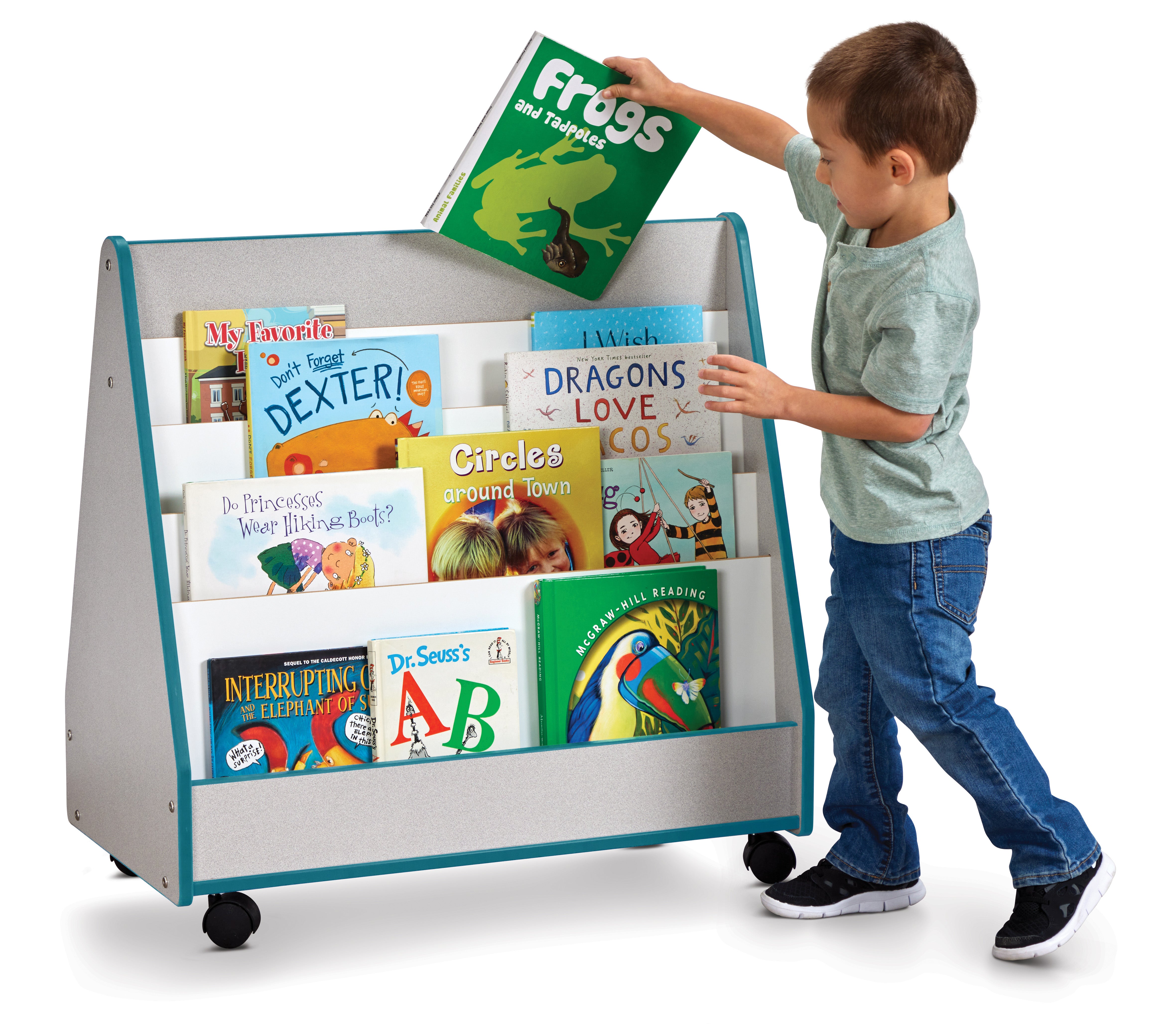 Rainbow Accents® Double Sided Pick-a-Book Stand - Mobile - Teal
