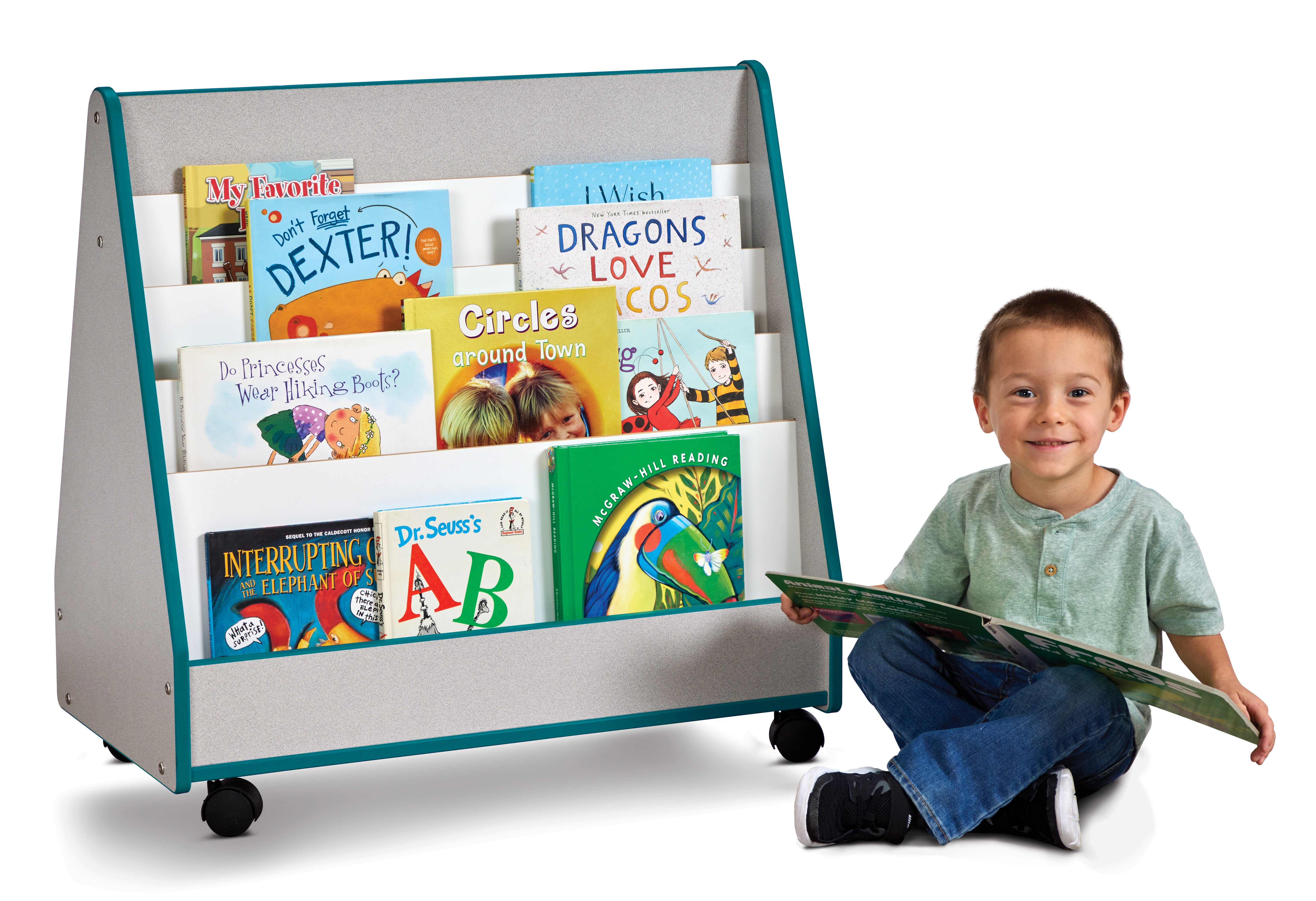 Rainbow Accents® Double Sided Pick-a-Book Stand - Mobile - Teal