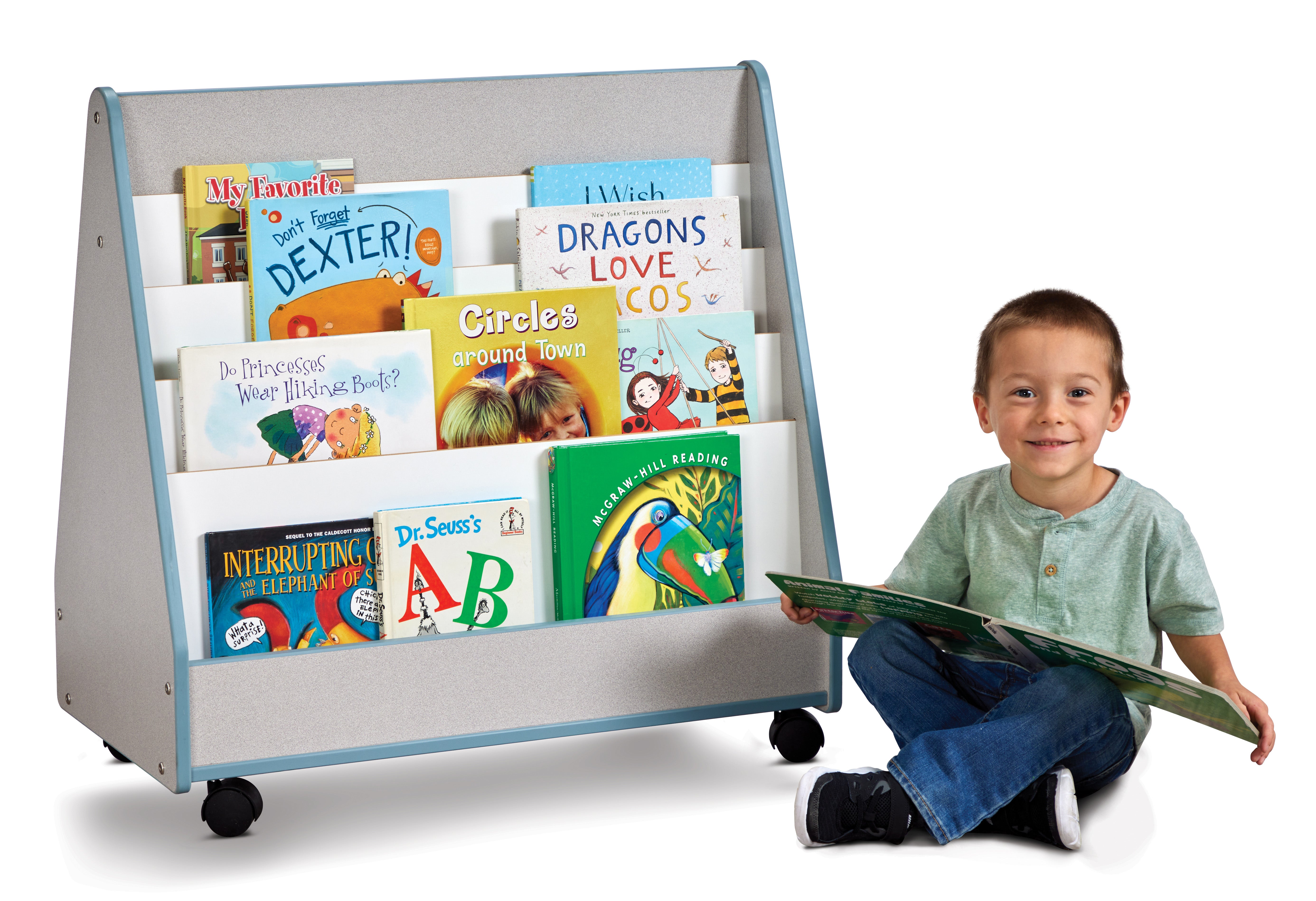 Rainbow Accents® Double Sided Pick-a-Book Stand - Mobile - Coastal Blue