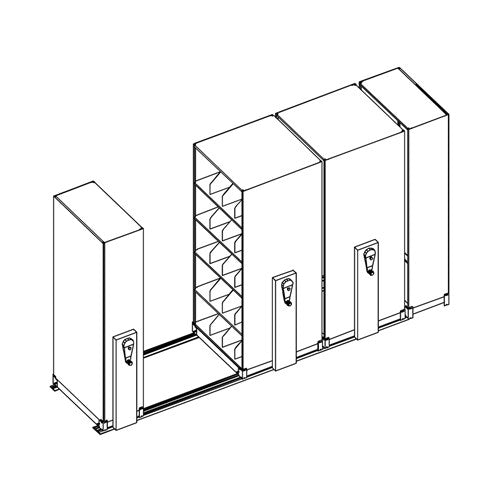 Mobile Lite Typical 14' x 4'; Heavy-Duty Filing, 5-Tier, Locking System, 1,039 LFI