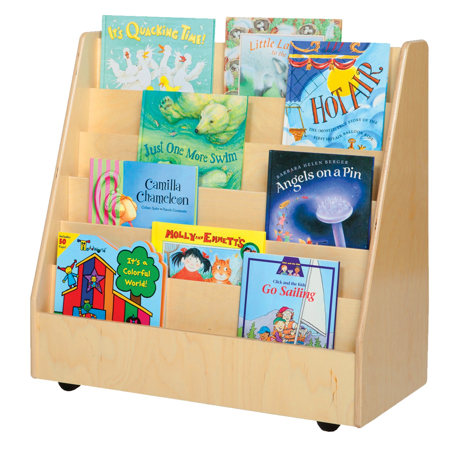 Book Storage & Display with Markerboard, (4) Translucent Letter Trays