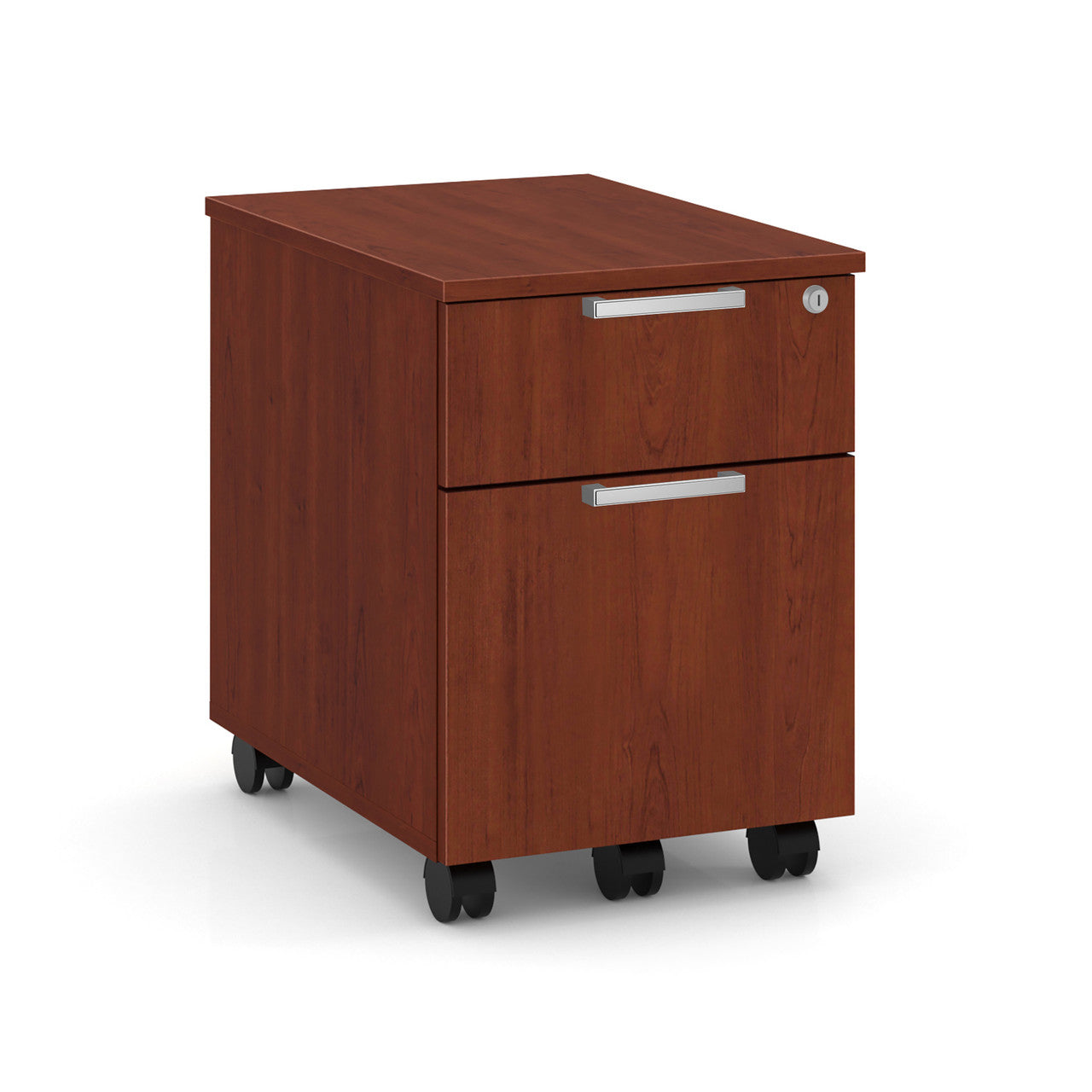 OfficeSource Laminate Mobile Box and File Pedestal - Cherry