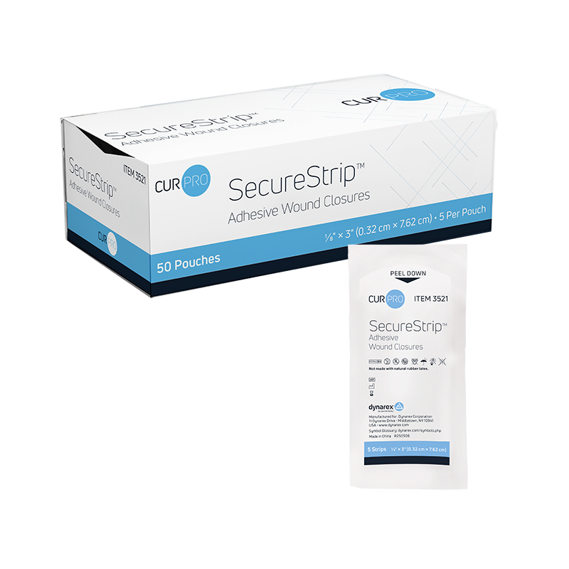 SecureStrip Adhesive Wound Closures - Sterile, 1/8" x 3" - 50 pcs per Box/4 boxes per Case