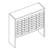 Mailflow Systems Sorter, Open Back w/ 15" Elevation; 36 Sorting Pockets 15”D without Plexi Doors