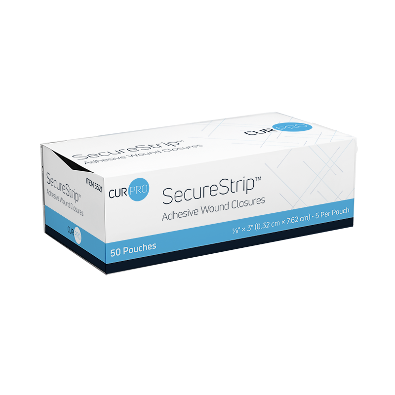 SecureStrip Adhesive Wound Closures - Sterile, 1/8" x 3" - 50 pcs per Box/4 boxes per Case