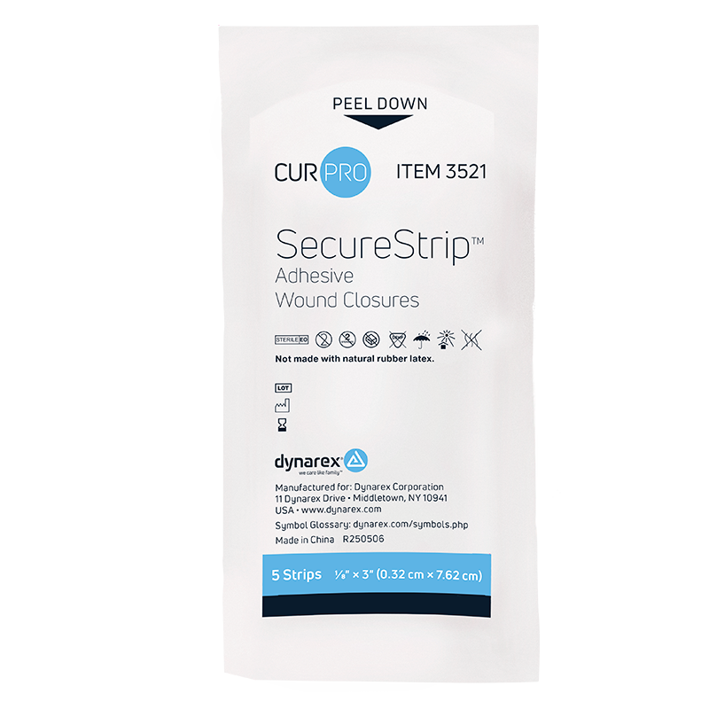 SecureStrip Adhesive Wound Closures - Sterile, 1/8" x 3" - 50 pcs per Box/4 boxes per Case