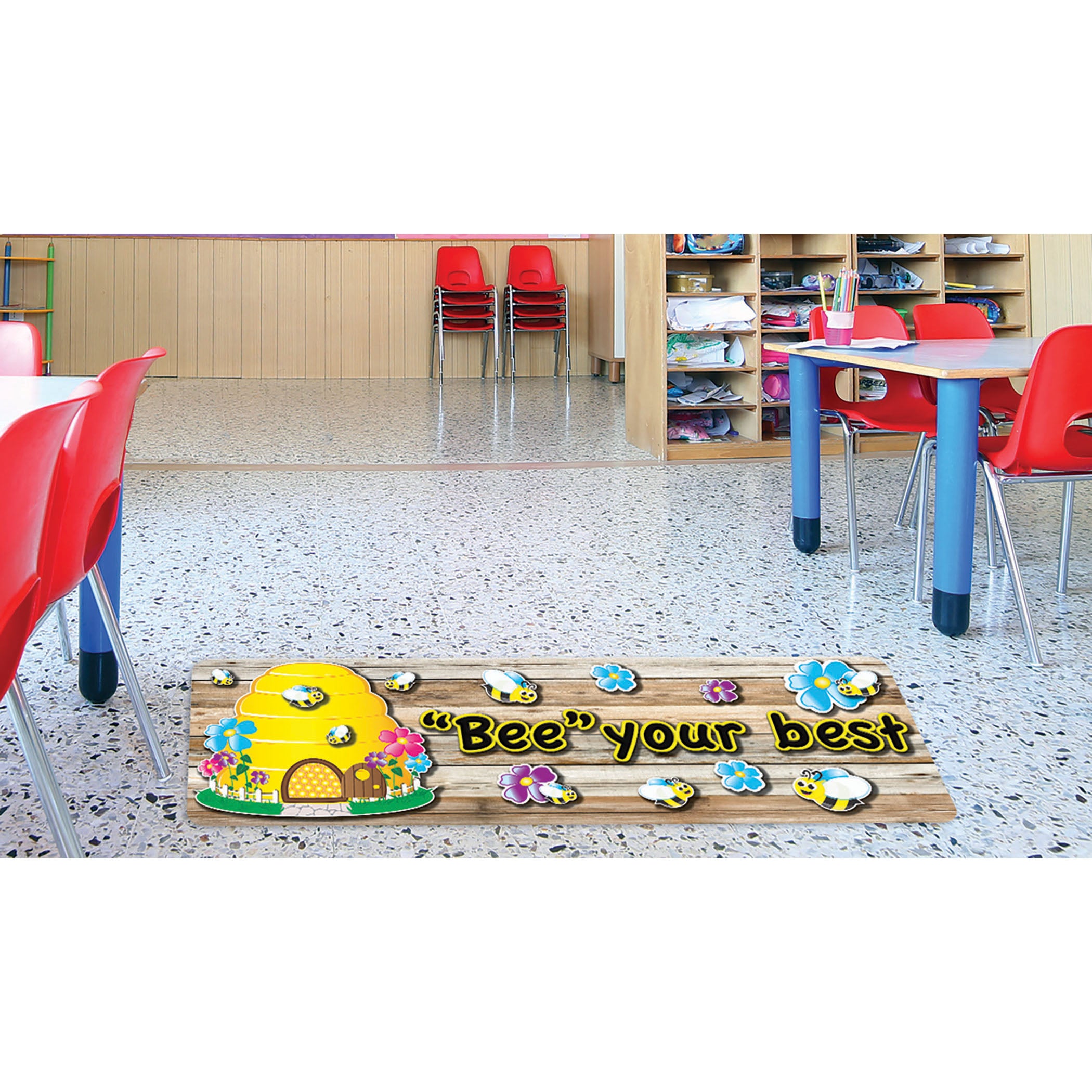 The Original Fun Mat™, Mat Runner, 15.5" x 47", Bee Themed Positive Sayings