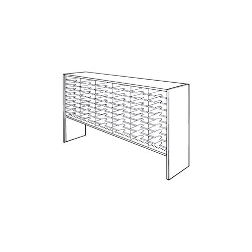 Mailflow Systems Sorter, Open Back w/ 9" Elevation; 36 Sorting Pockets 15”D without Plexi Doors