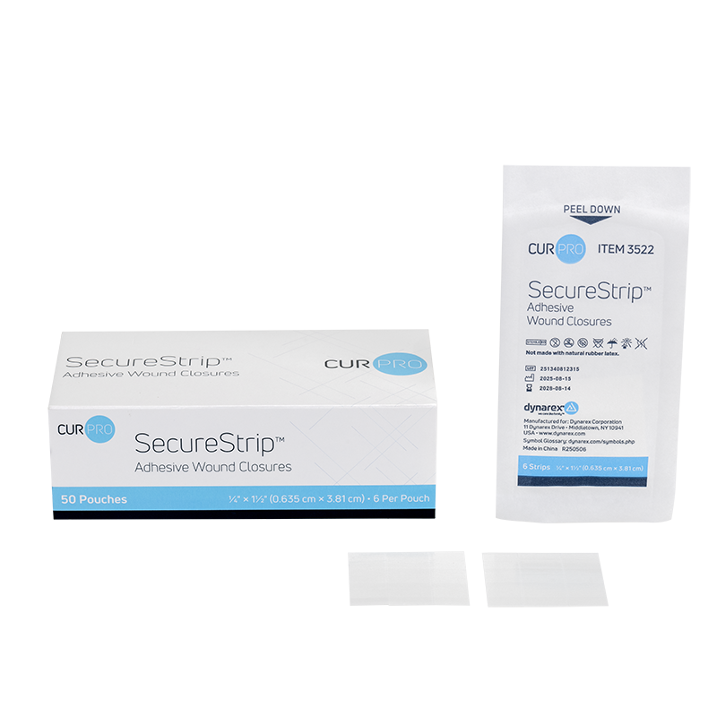 SecureStrip Adhesive Wound Closures - Sterile, 1/4" x 1.5" - 50 pcs per Box/4 boxes per Case