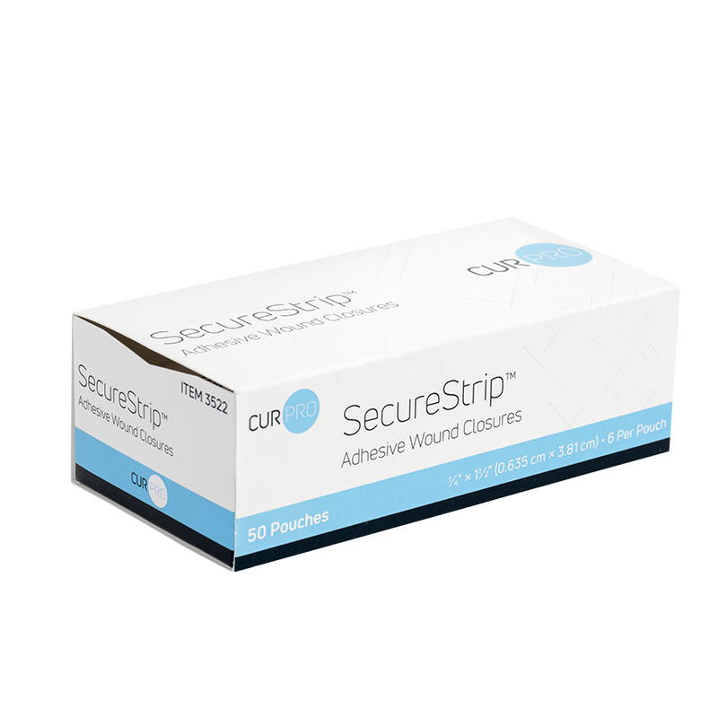 SecureStrip Adhesive Wound Closures - Sterile, 1/4" x 1.5" - 50 pcs per Box/4 boxes per Case