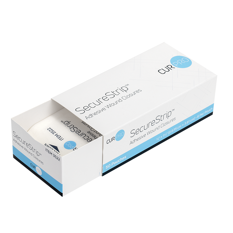SecureStrip Adhesive Wound Closures - Sterile, 1/4" x 1.5" - 50 pcs per Box/4 boxes per Case