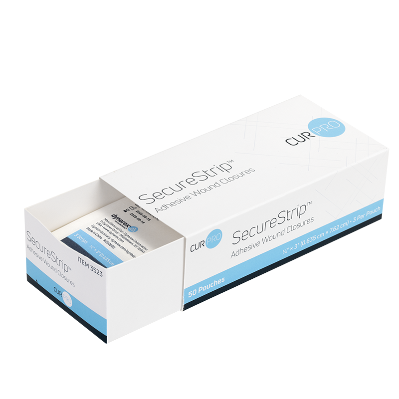 SecureStrip Adhesive Wound Closures - Sterile, 1/4" x 3" - 50 pcs per Box/4 boxes per Case