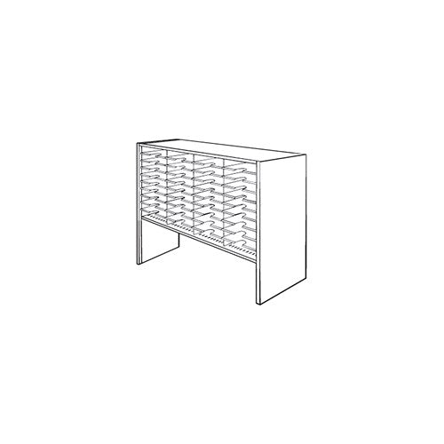 Mailflow Systems Sorter, Open Back w/ 9" Elevation; 24 Sorting Pockets 15”D without Plexi Doors