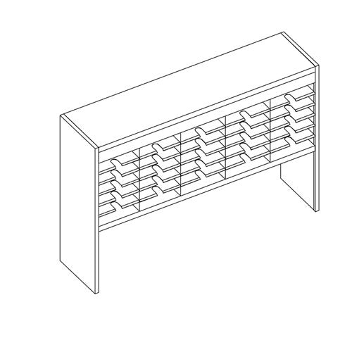 Mailflow Systems Sorter, Open Back w/17" Elevation; 30 Sorting Pockets 15”D without Plexi Doors