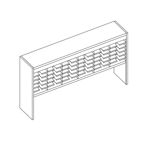 Mailflow Systems Sorter, Open Back w/17" Elevation; 36 Sorting Pockets 15”D without Plexi Doors