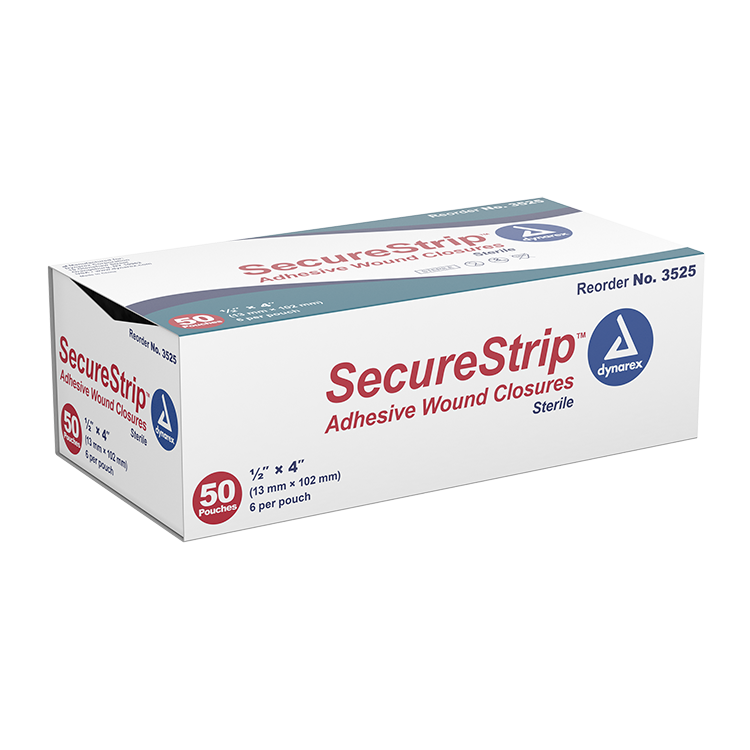 SecureStrip Adhesive Wound Closures - Sterile, 1/2" x 4" - 50 pcs per Box/4 boxes per Case