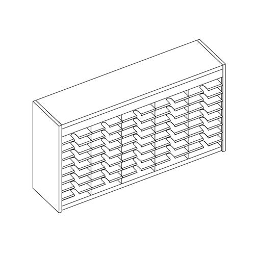 Mailflow Systems Sorter, Open Back; 45 Sorting Pockets 15”D without Plexi Doors