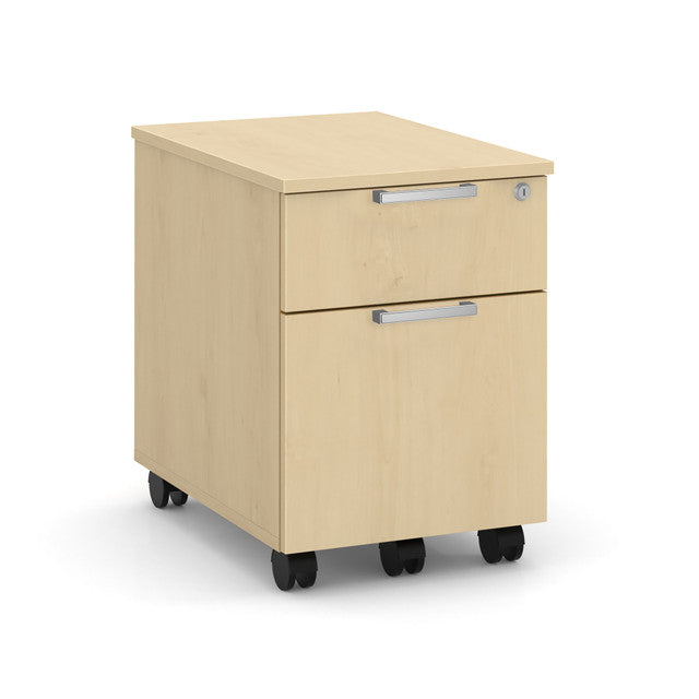 OfficeSource Laminate Mobile Box and File Pedestal - Maple