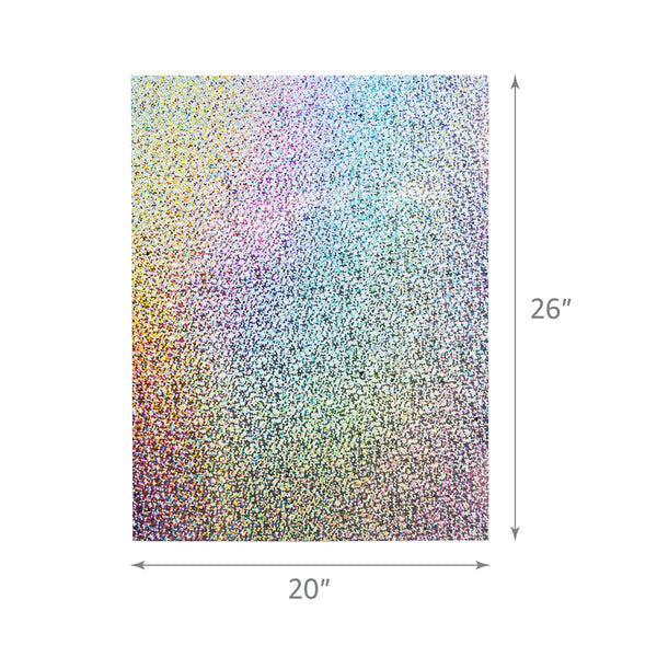 Holographic Poster Board / 12 pt  20"x26" - Plaid Silver