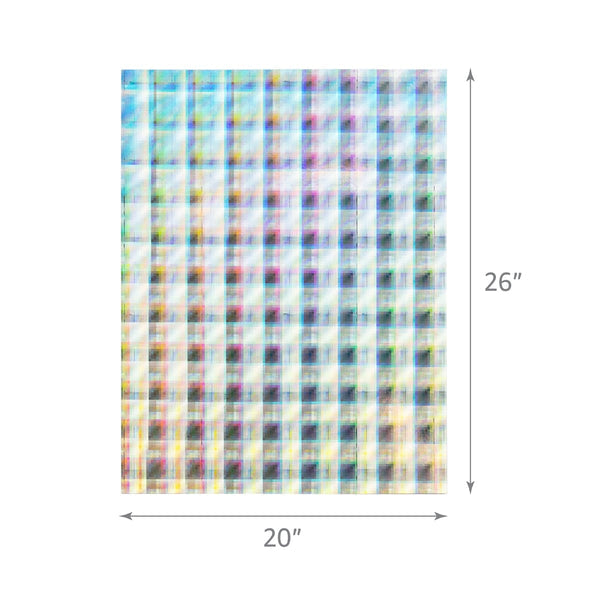 Holographic Poster Board / 12 pt  20"x26" - Plaid Silver
