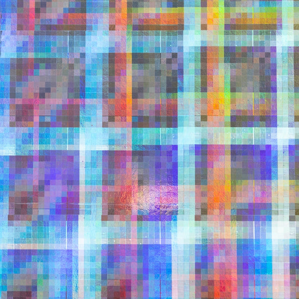 Holographic Poster Board / 12 pt  20"x26" - Plaid Silver