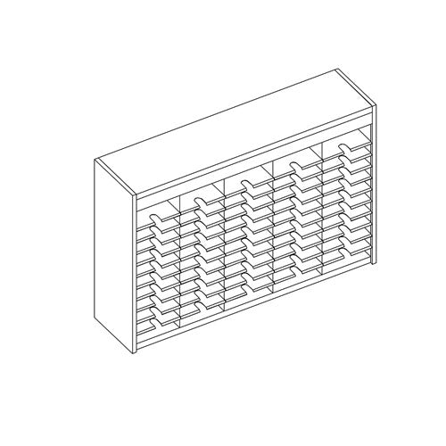 Mailflow Systems Sorter, Open Back; 55 Sorting Pockets 15”D without Plexi Doors