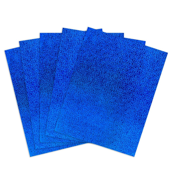 Holographic Self-Adhesive Paper - 8.5"x11" , 5 Sheets, Sparkle - Blue