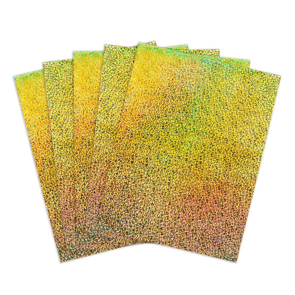 Holographic Self-Adhesive Paper - 8.5"x11" , 5 Sheets, Sparkle - Gold