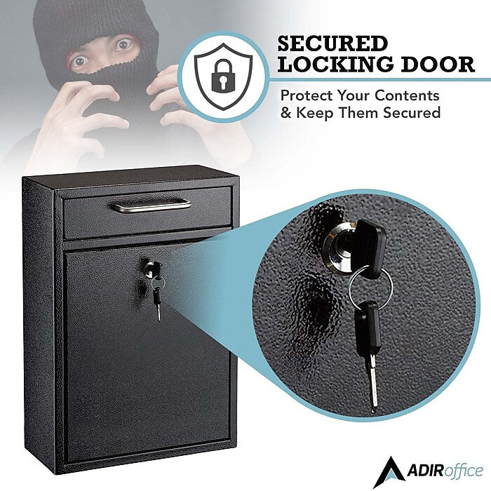 Large Wall Mountable Mailbox with Key Lock